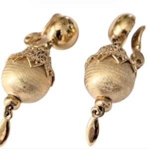 Monet Gold Textured Drop Earrings